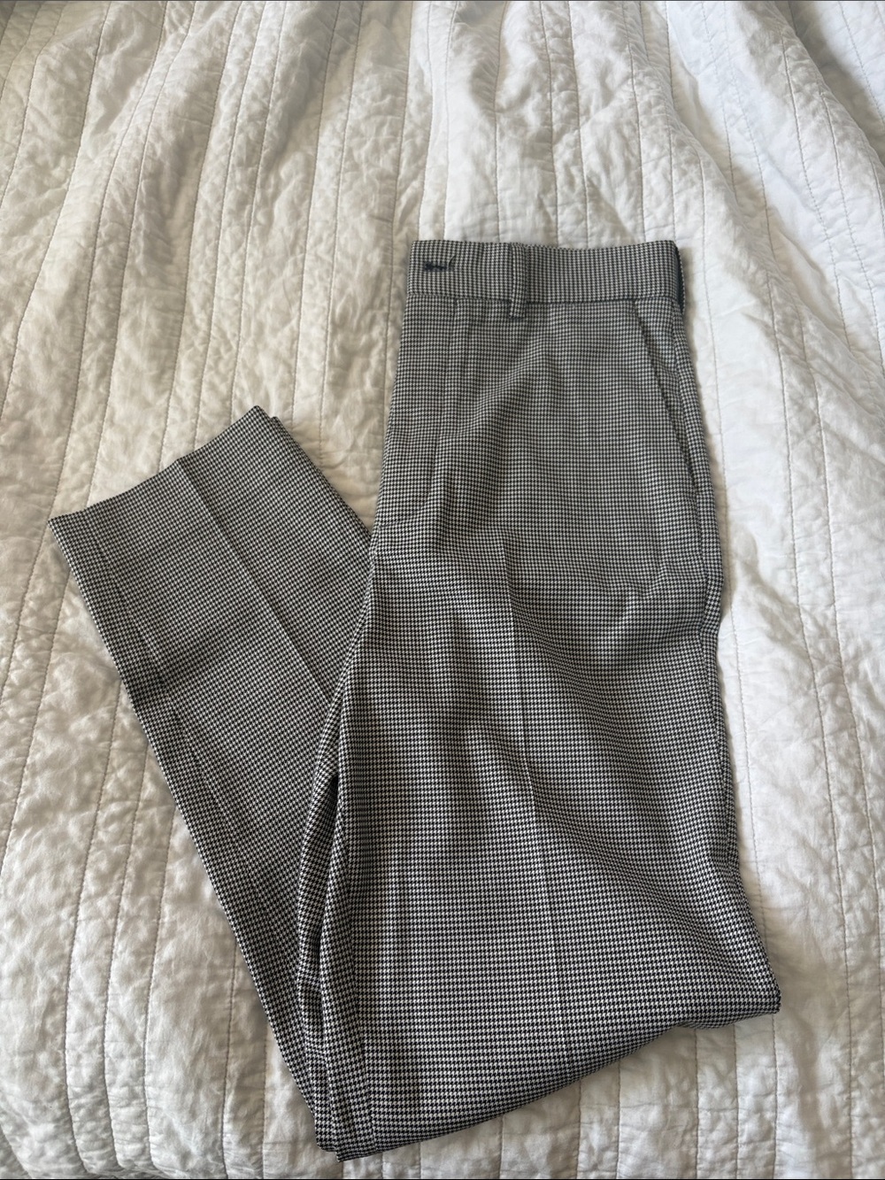 Balenciaga Black and White Houndstooth Trousers